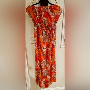 Orange Floral Maxi Jumpsuit